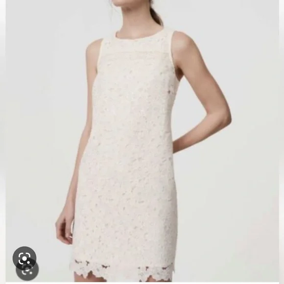 Ann Taylor | Dresses | Ann Taylor White Floral Lace Dress | Poshmark